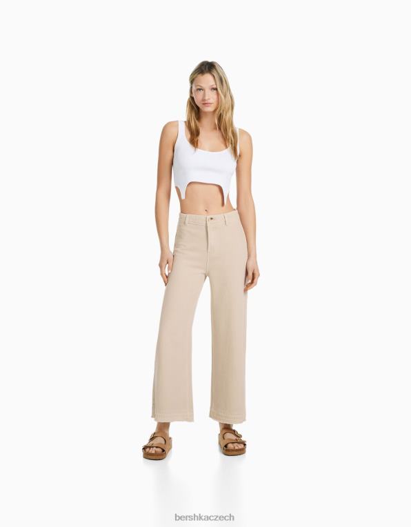 ženy Bershka bavlněné culottes P88441438 oblečení písek ženy Bershka bavlněné culottes P88441438 oblečení písek